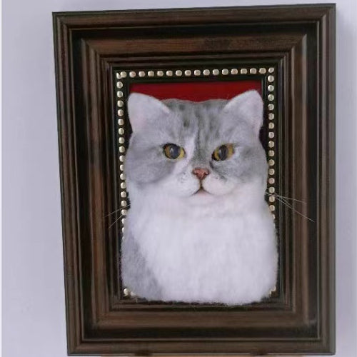 Cute cat painting picture frame handmade sold custom